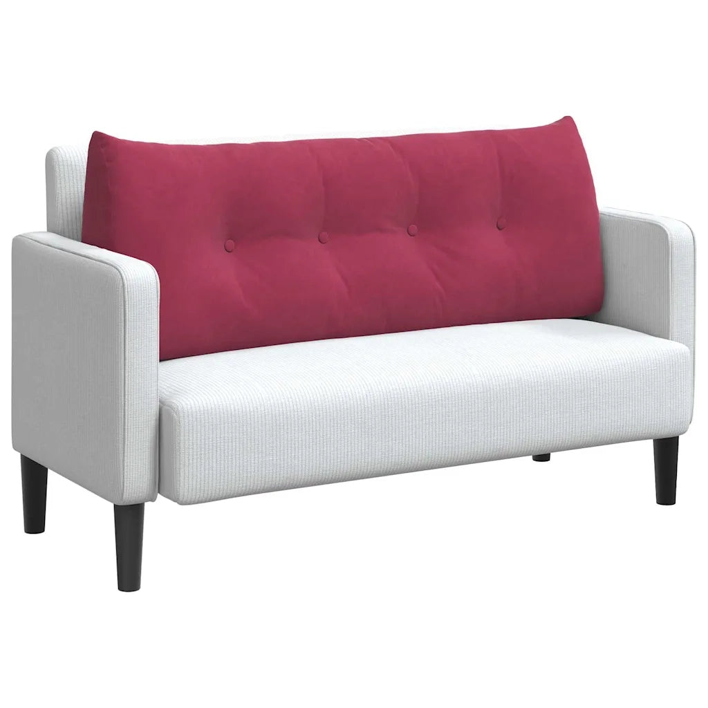 Cuscino per Schiena Rosso Vino 120 x 24 x 50 cm Velluto 42014492