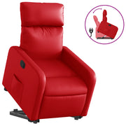 Poltrona | Sedia Relax Alzapersona Reclinabile Rosso in Similpelle
