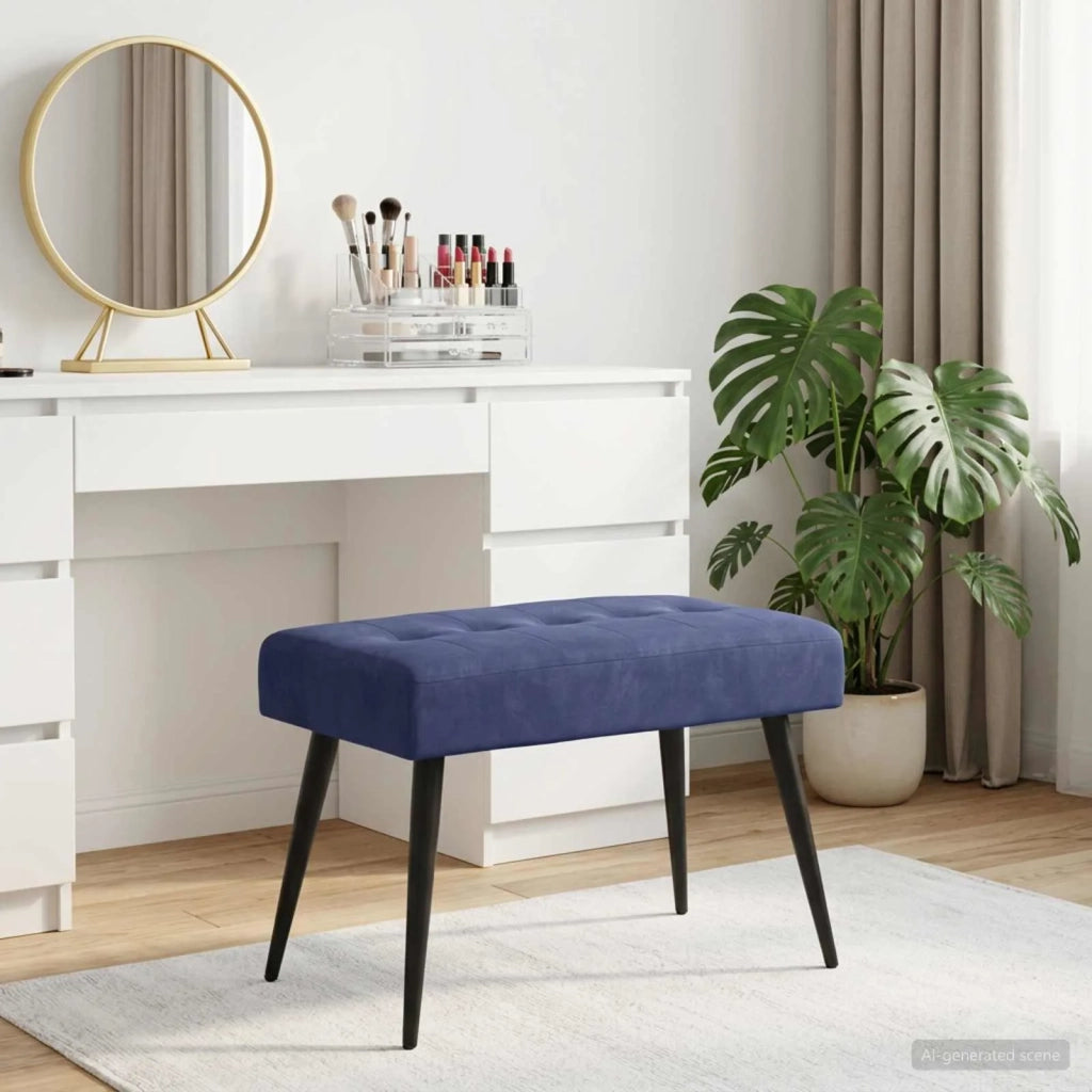Panchina con bottoni imbottiti Blu Polizia 60 x 40 x 45 cm 42038513