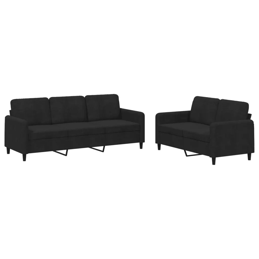 Set di Divani 2 pz Nero in Velluto 3202019