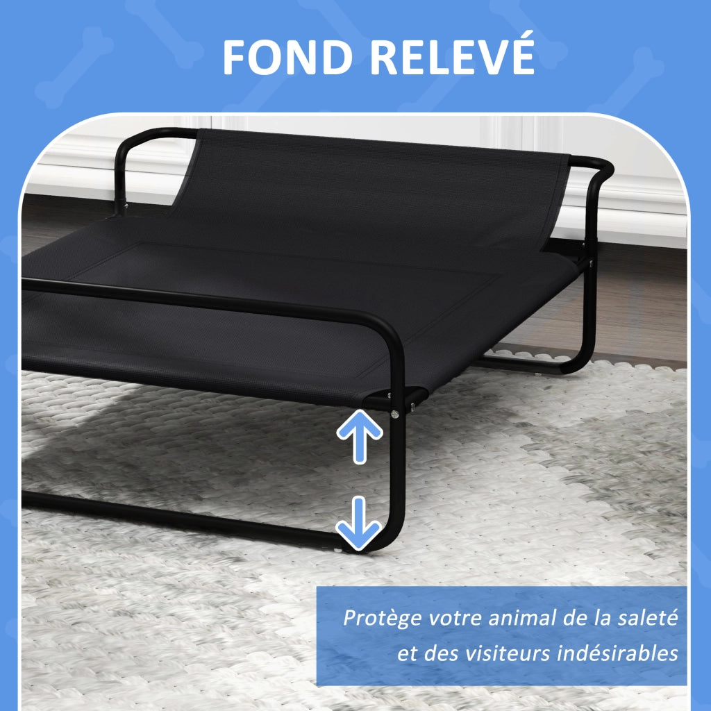 Letto per cani e animali domestici ¨C Zephmum ¨C Tessuto microperforato nero 91x69x29 cm