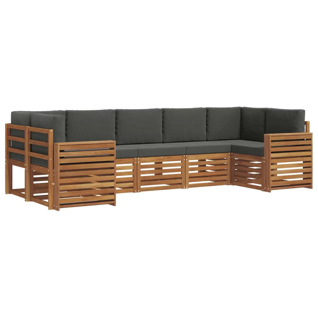 Set divano sezionale con cuscino 7 pcs Naturale e Antracite