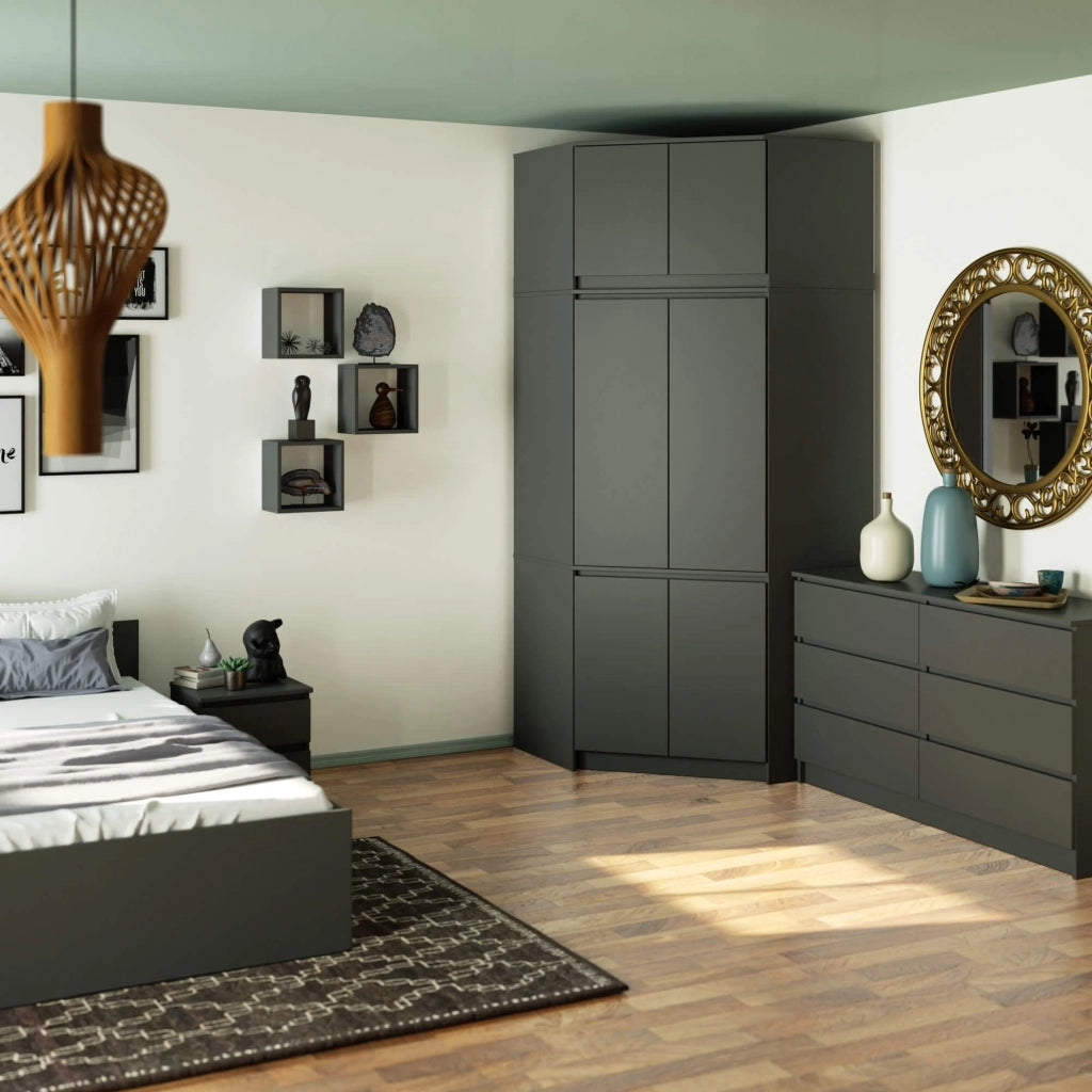 Sopralzo per armadio AKORD S100 Grigio Grafite 100 cm 2 ante 100x50x55 cm