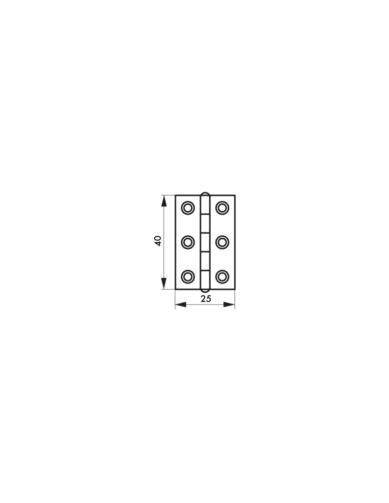 Cerniera per porta di mobile / porta leggera, 40x25 mm, acciaio – THIRARD