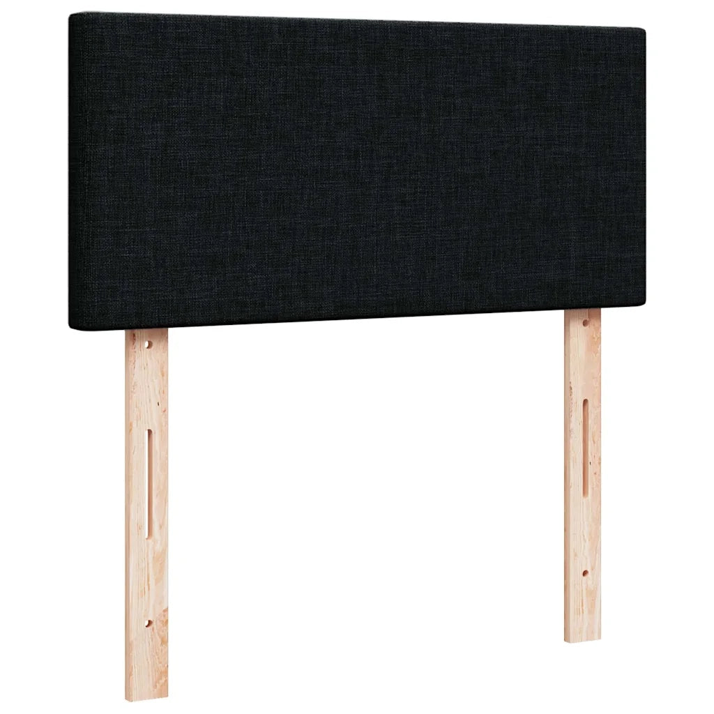Pouf Letto con Materasso e LED Nero 80x200cm in Tessuto