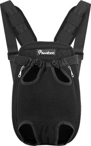 Porta Animali - Porta Cani e Gatti, Porta con Schienali Regolabili, Schienali Fuori, Facile da Indossare per Viaggi, Escursioni, Campeggio, Adatto per Cani Piccoli e Medi, Misura M, NERO