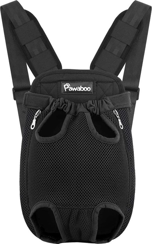 Porta Animali - Porta Cani e Gatti, Porta con Schienali Regolabili, Schienali Fuori, Facile da Indossare per Viaggi, Escursioni, Campeggio, Adatto per Cani Piccoli e Medi, Misura M, NERO