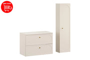 Set mobili bagno 80 cm con piano e Szafką wysoką Donna Sand 80 x 1401 x 46 cm