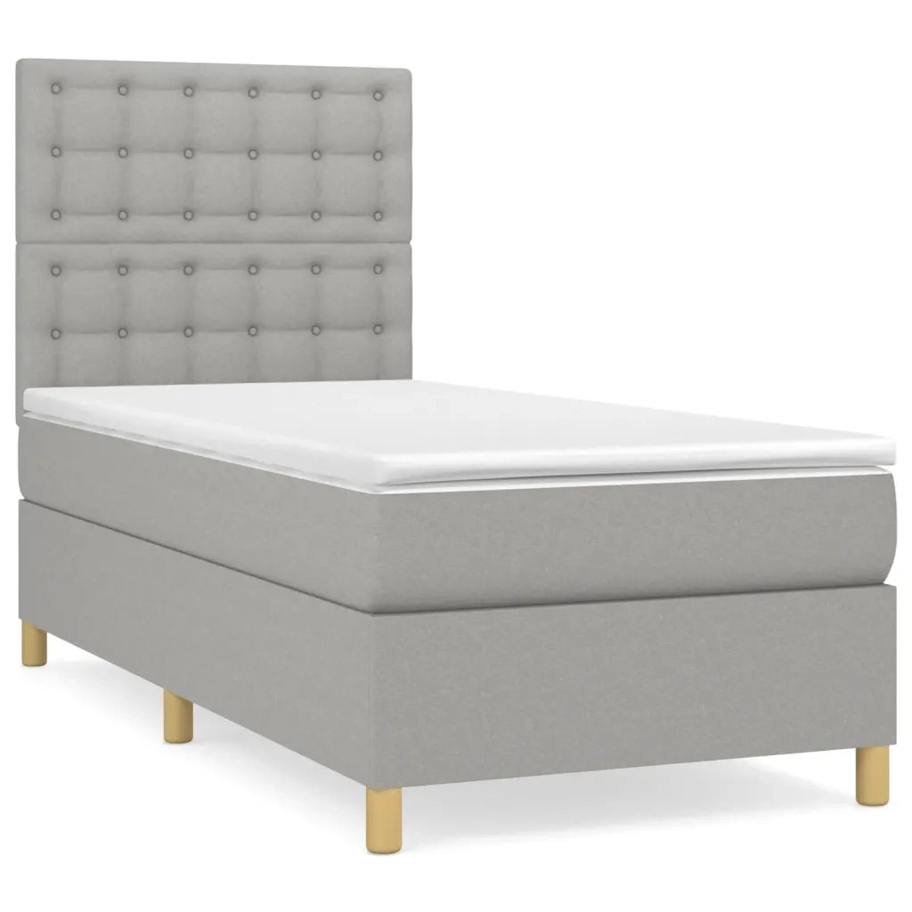 Giroletto a Molle con Materasso Grigio Chiaro 90x200 cm Tessuto 3142625