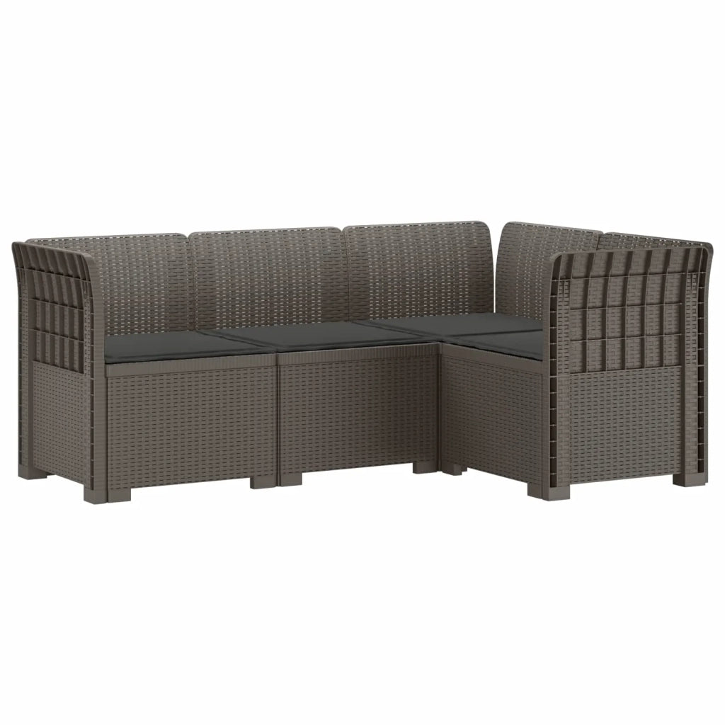 Divano da Giardino 4 Posti con Cuscini Aspetto Rattan PP 3443975