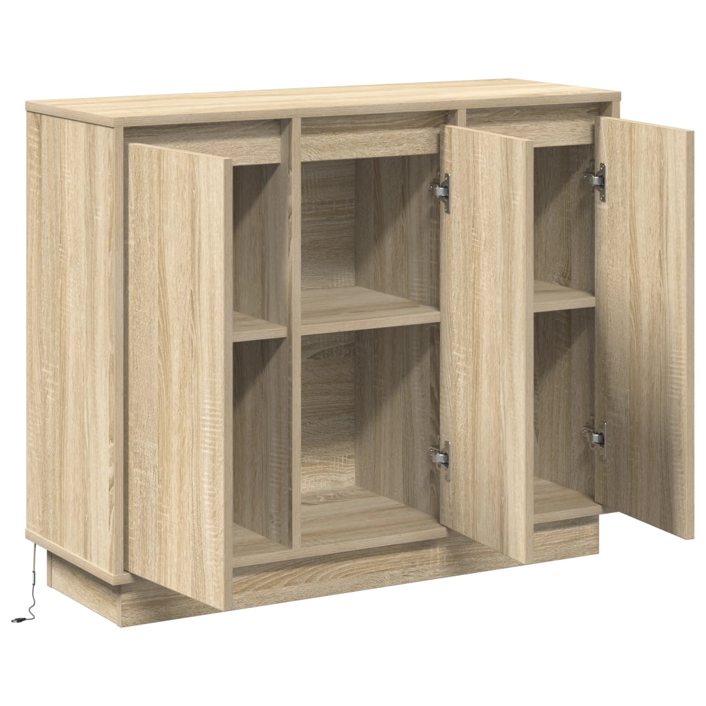 Mobile con LED Quercia Sonoma 90x32x75 cm in legno ingegnerizzato
