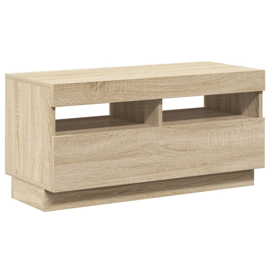 Mobile Porta TV con Luci LED-Credenza per TV Rovere Sonoma 80x35x40 cm