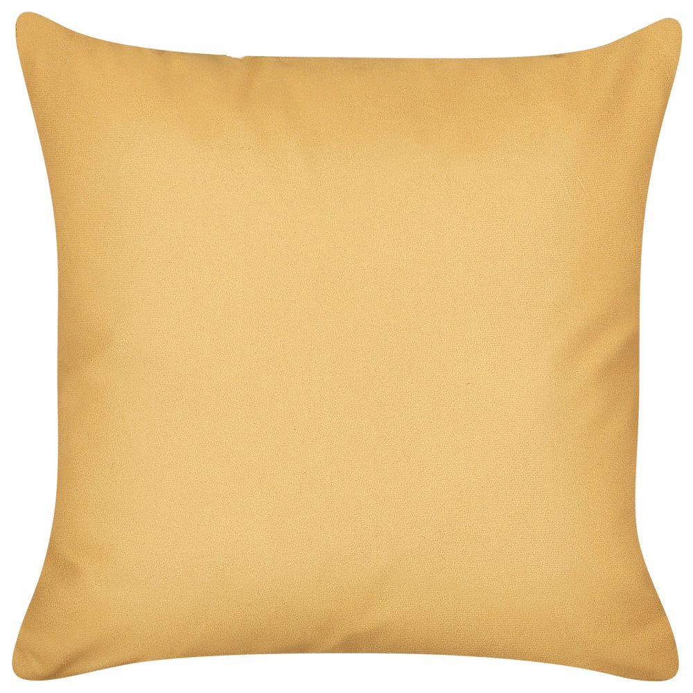 Set di 2 cuscini in poliestere ricamati con motivo a cuoricini giallo 45 x 45 cm morbida imbottitura