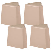 Set da 4 sgabelli da giardino in materiale sintetico beige sedute aggiuntive per patio poggiapiedi impilabili