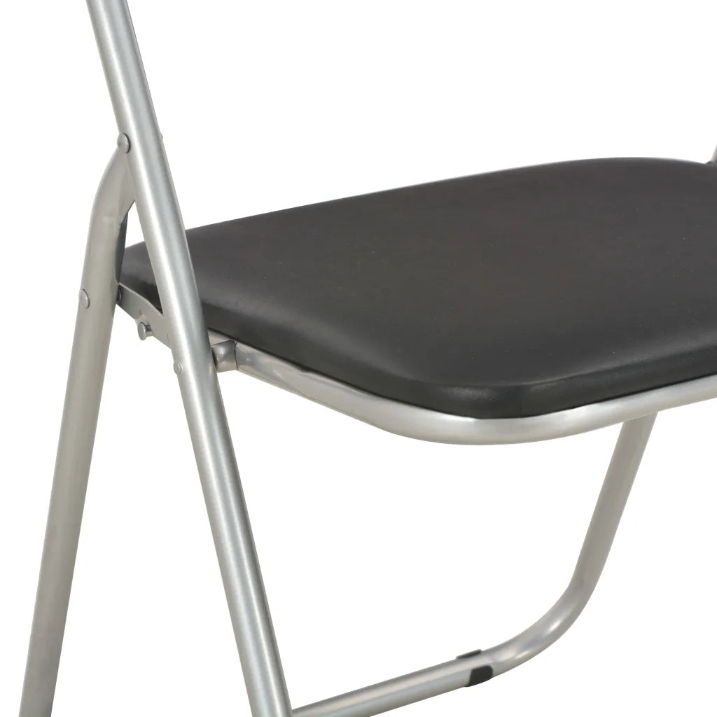 Sedie da Pranzo Pieghevoli 4 pz Nere in Similpelle  cod mxl 14345