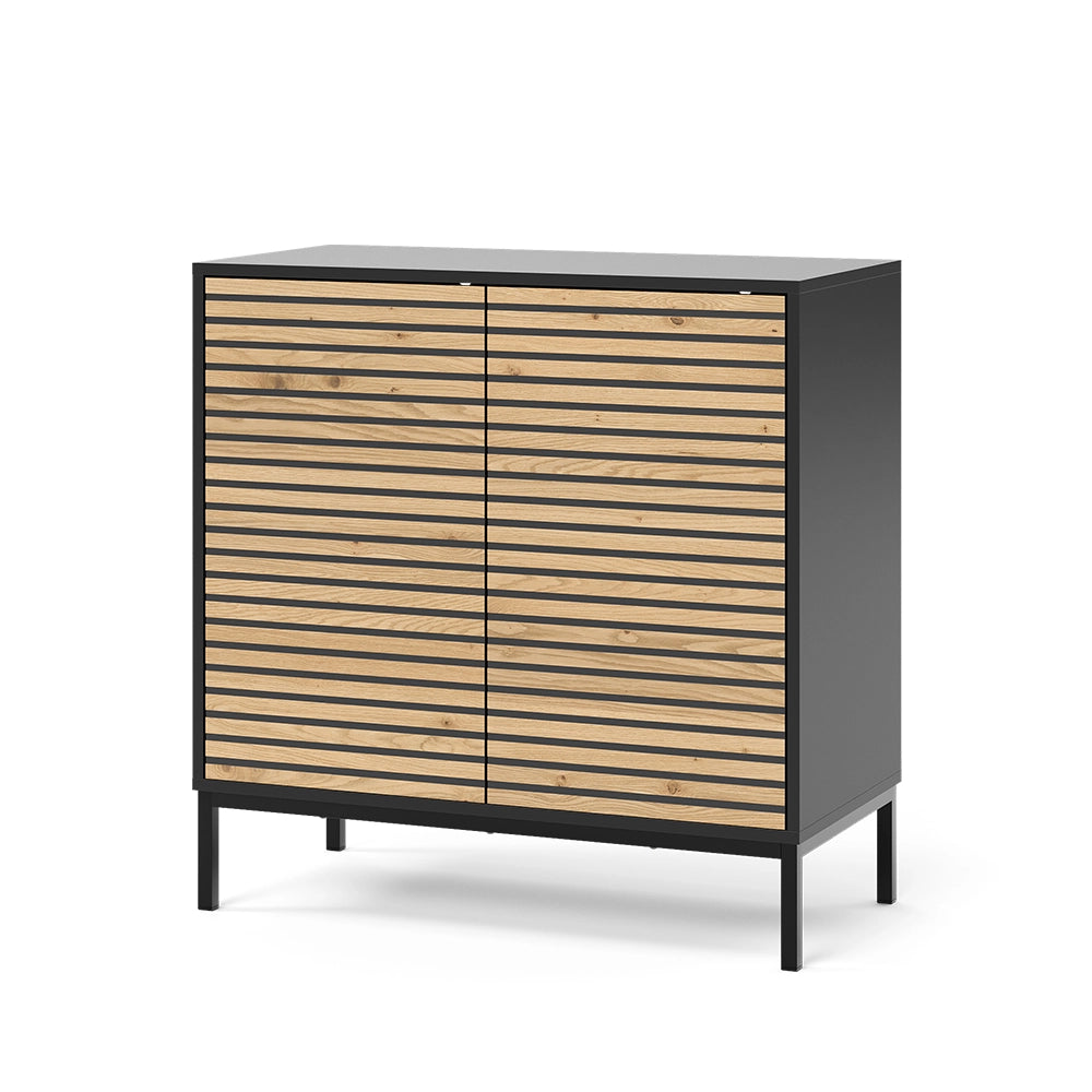 Vicco Cassettiera Nero/quercia 80 x 81.2 cm con 2 porte