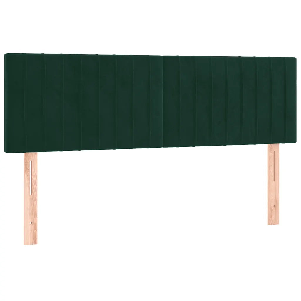 Letto a Molle con Materasso e LED Verde Scuro 140x190cm Velluto 3134522