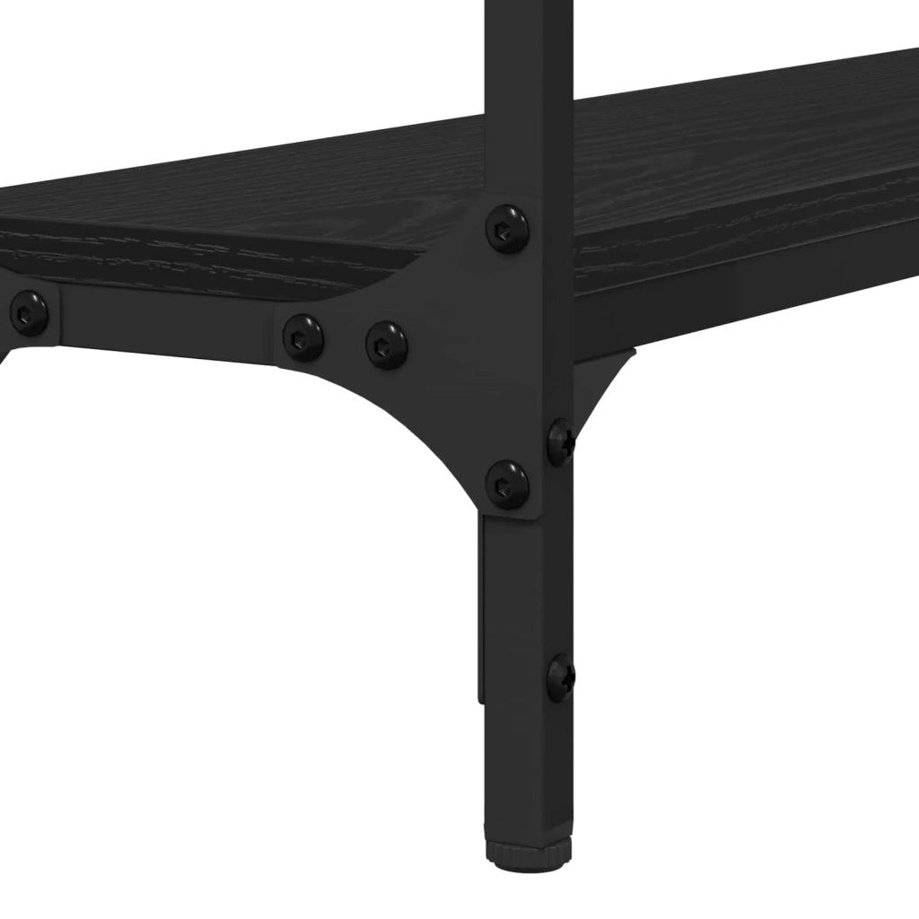 Tavolo consolle con lo scaffale Rovere nero 100 x 22,5 x 75 cm 883505
