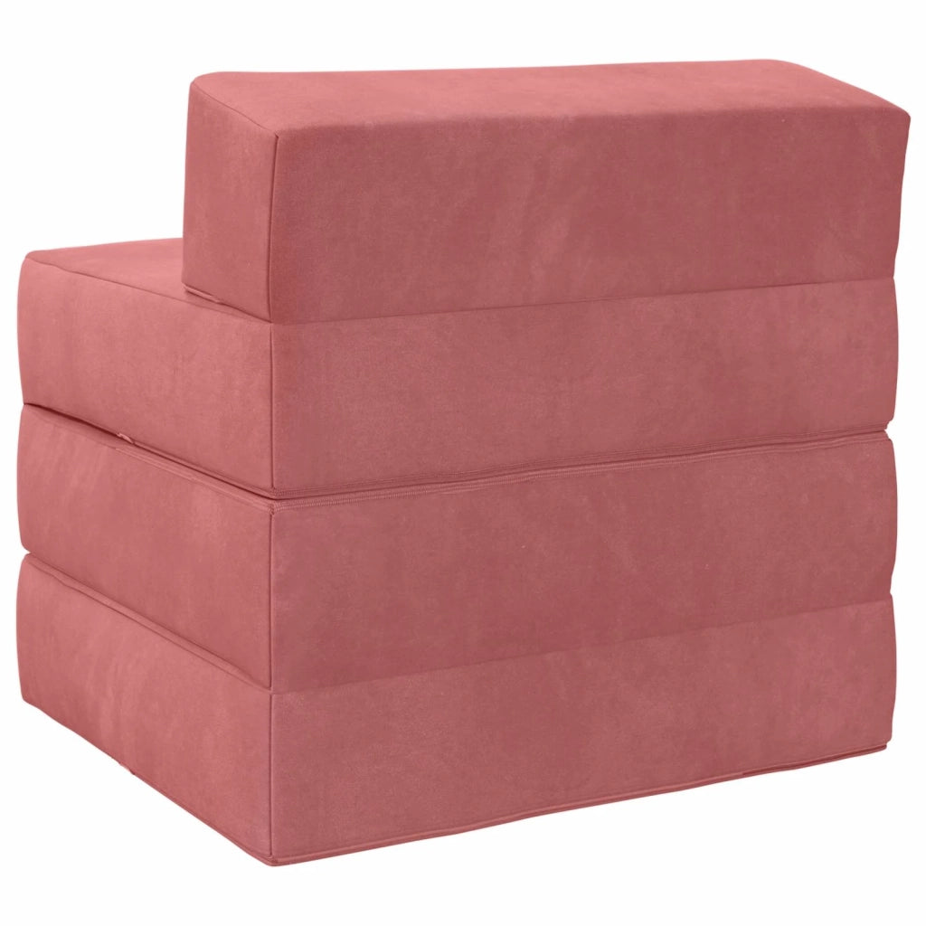 Divano Letto Pieghevole Rosa 200 x 70 x 15 cm Velluto 900010