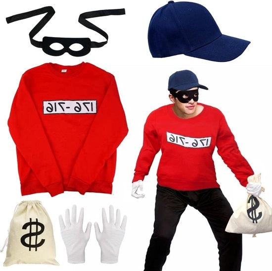 Costume da pirata per adulti - abito da bandito con maschera e portafoglio - costume da tema per Halloween e carnevale