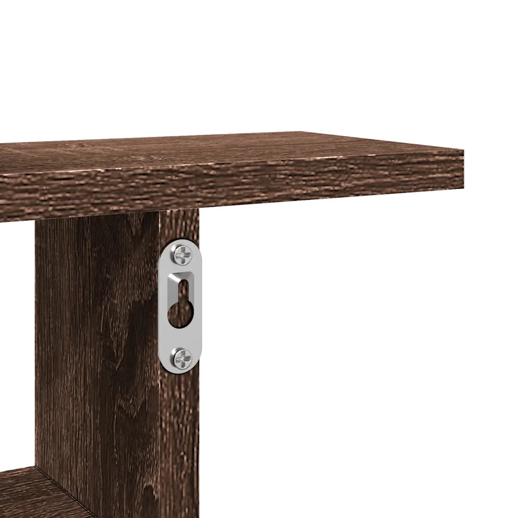 Mensole da Parete 2pz Rovere Marrone 38x12x38 cm in Truciolato 853251