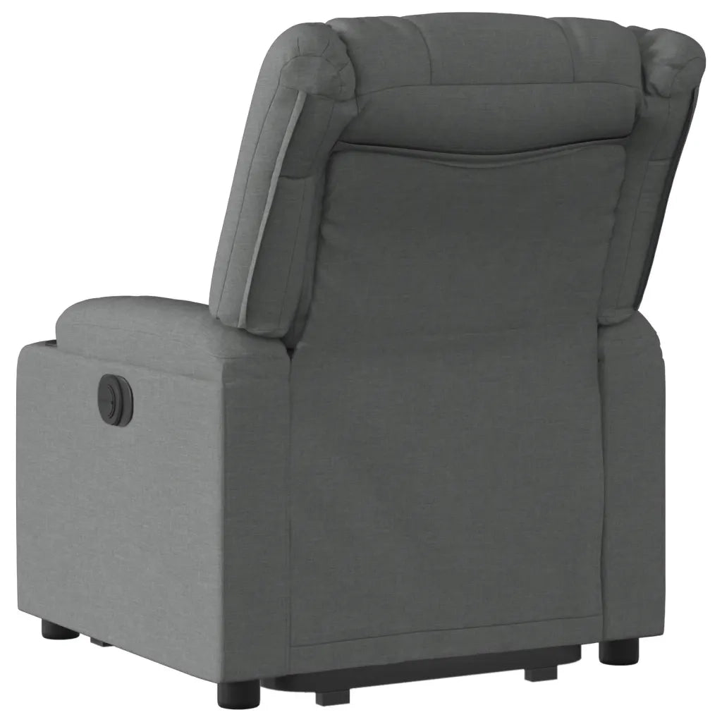 Poltrona Alzapersona Reclinabile Elettrica Grigio Scuro Tessuto 3206580