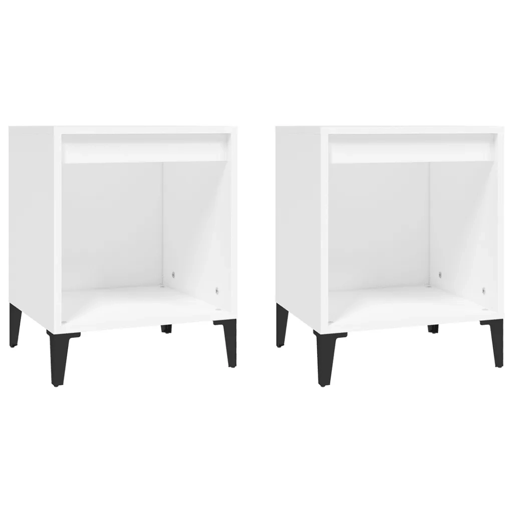Comodini 2 pz-Set di 2 Tavolino da notte in Bianco 40x35x50 cm 672183