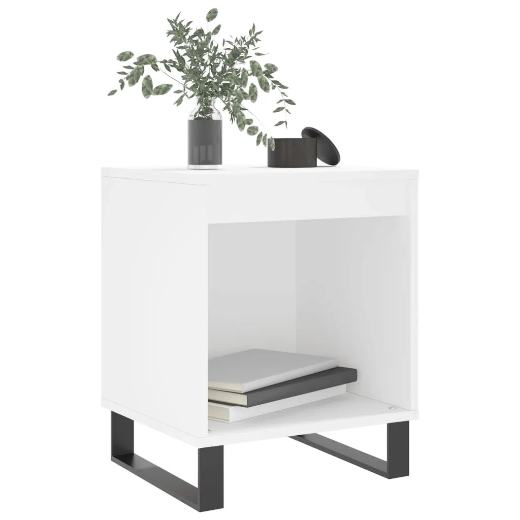 Comodino Bianco 40x35x50 cm in Legno Multistrato 830732