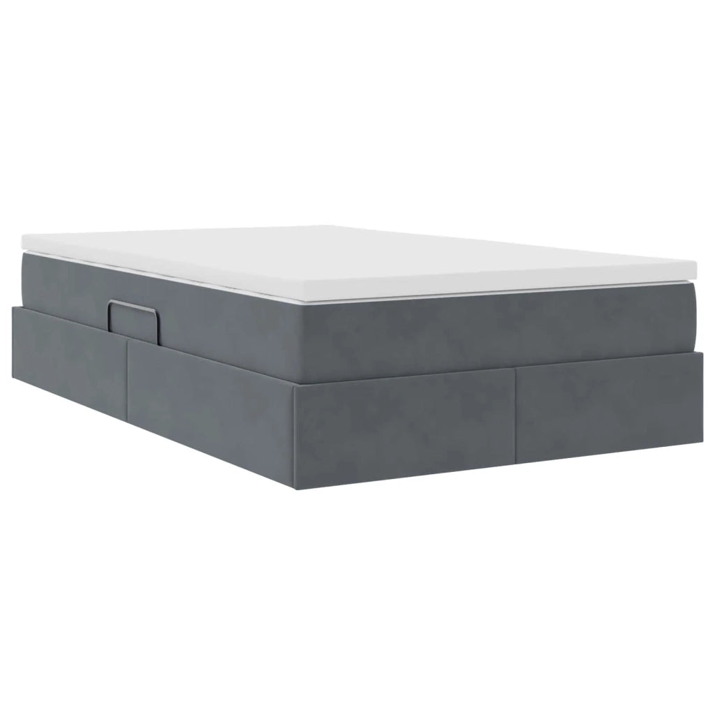 Letto con contenitore e materasso Grigio scuro 120 x 190 cm