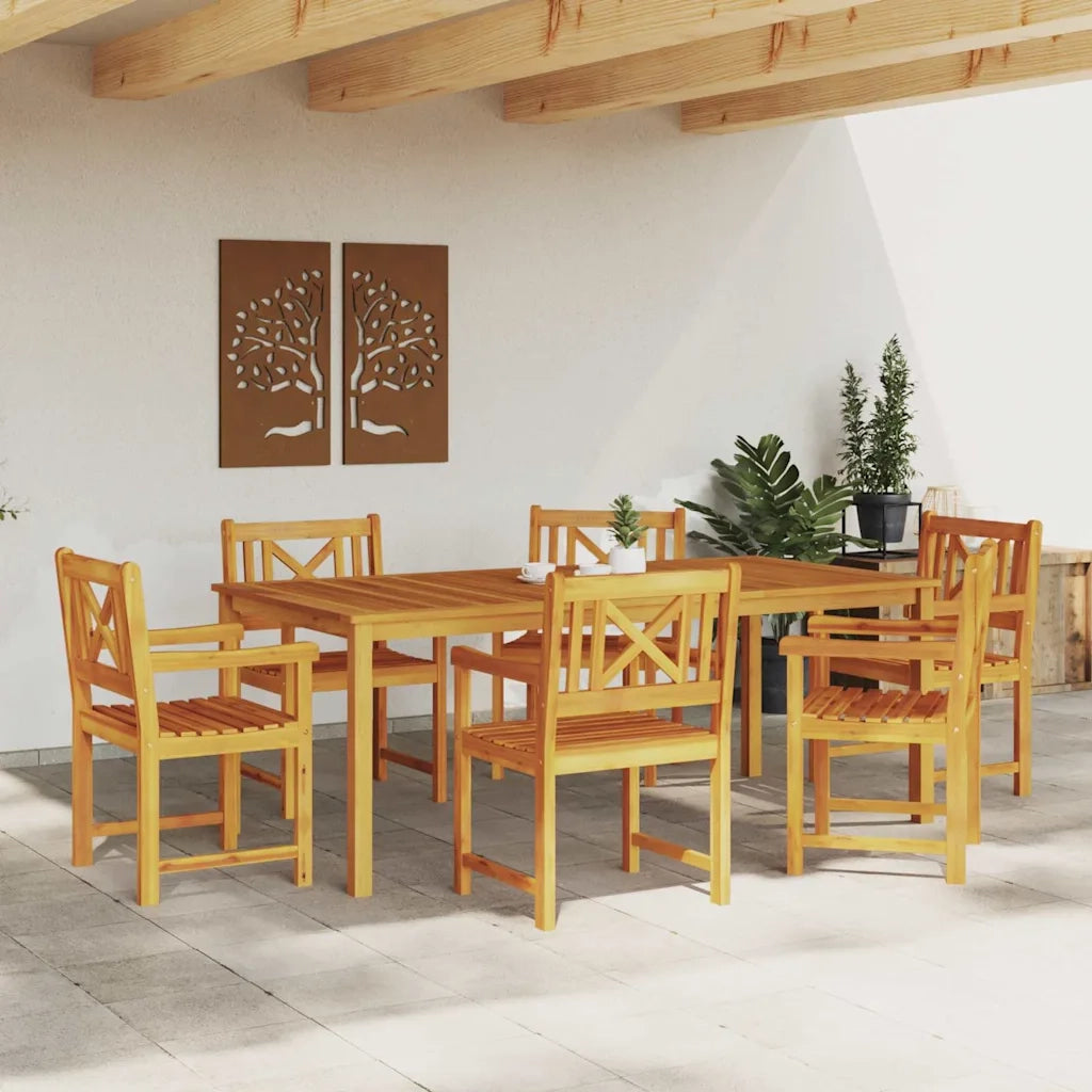 Set da Pranzo per Giardino 7 pcs Marrone