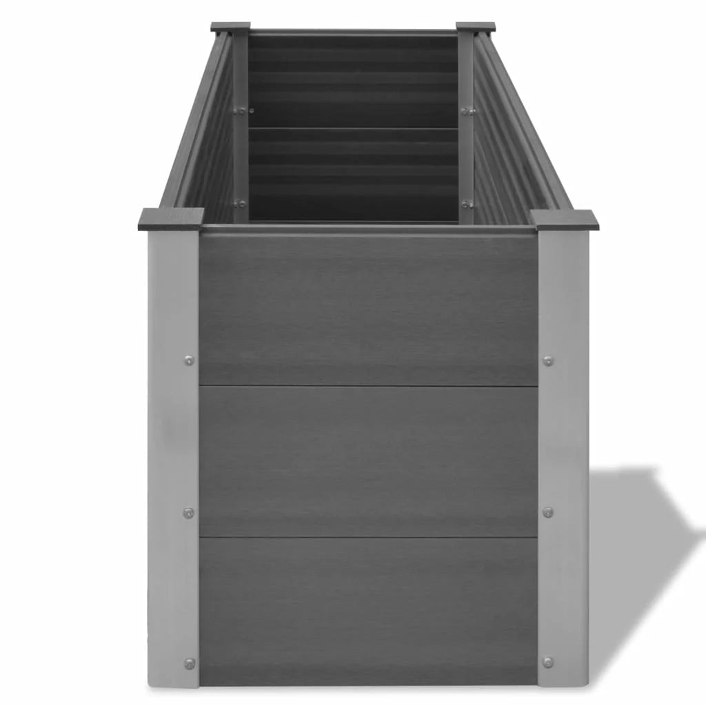 Fioriera rialzata per piante e fiori giardino WPC 150 x 50 x 54 cm grigio 02_0001240