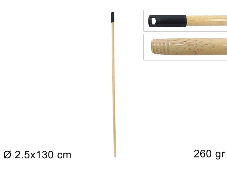 Ricambio Manico Scopa in Legno Plastificato 2,5 x 130 cm