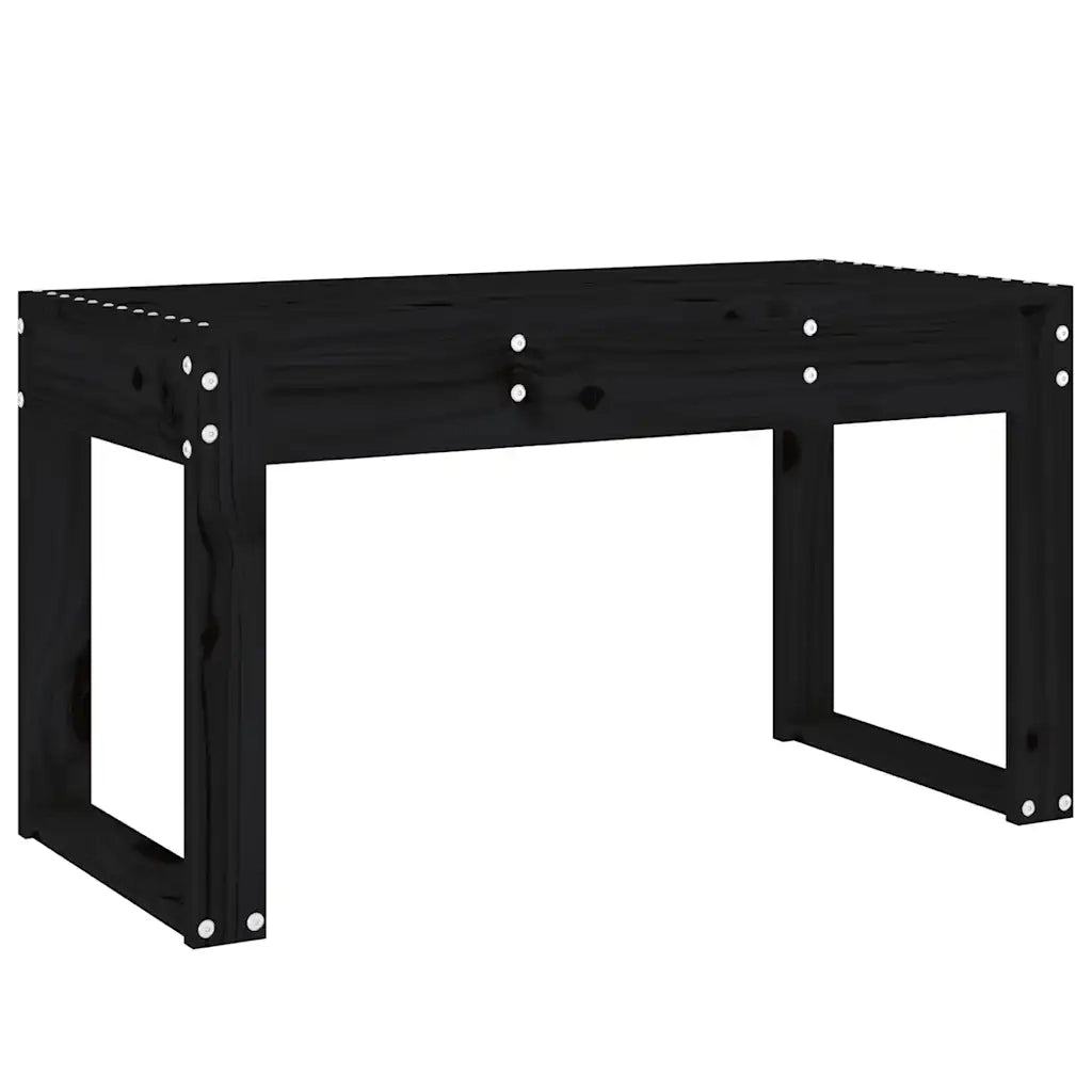 Panchina da Giardino | Panca da Giardino Nera 80x38x45 cm in Legno Massello di Pino