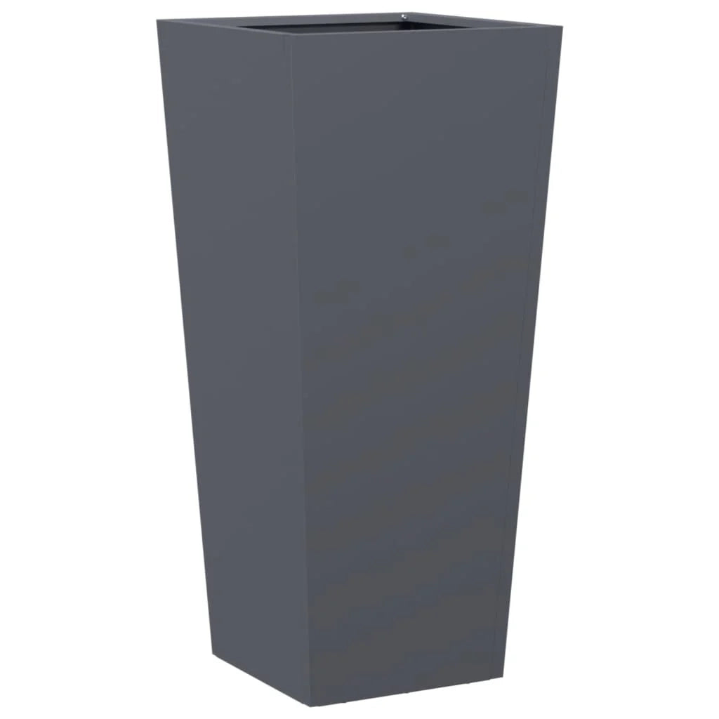 Fioriera rialzata per piante fiori giardino terrazze set da 2 35 x 35 x 75 cm acciaio antracite 02_0038939