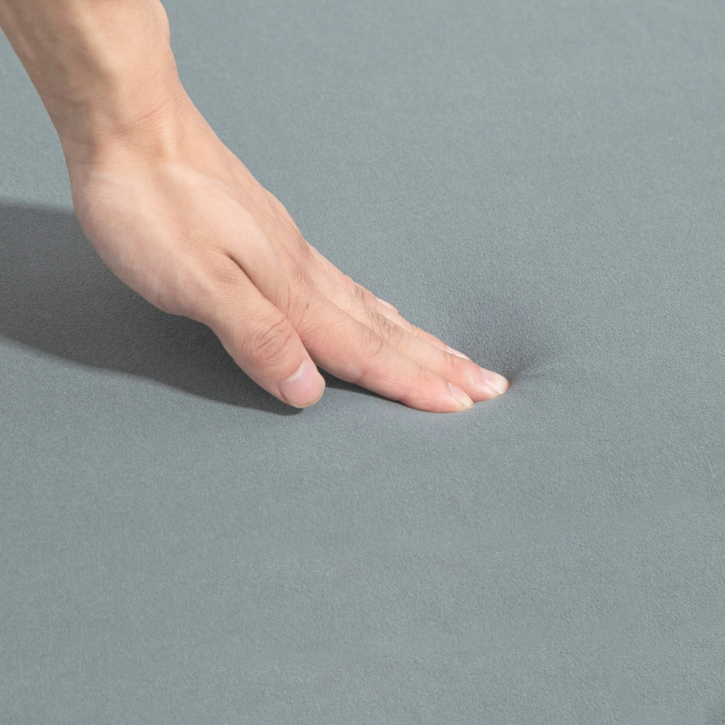 Panca Contenitore Ovale 108x44x43,5 cm con Coperchio Sollevabile in Tessuto Vellutato Grigio