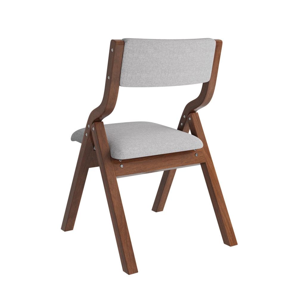 6 sedie pieghevoli da pranzo 55x49x81 cm in legno e lino grigio