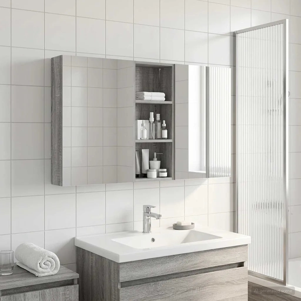 Set di Armadi da Bagno | Armadio da bagno con lo scaffale 3 pz 130 x 14,5 x 70 cm