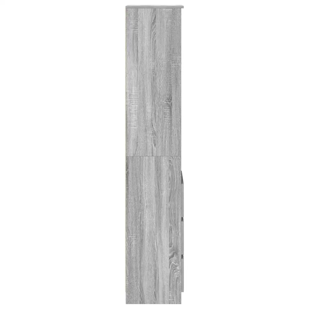 vidaXL Credenza Grigio Sonoma 37,5x35x180 cm in Legno Multistrato