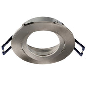 Faretto ad incasso portafaretto alluminio spazzolato tondo foro 70mm moderno orientabile supporto lampade GU10 GU5.3 SPAZZOLATO