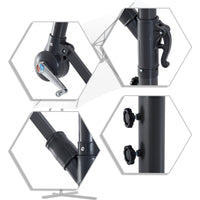 Ombrellone da Giardino Decentrato in Acciaio Ø3m  Bianco