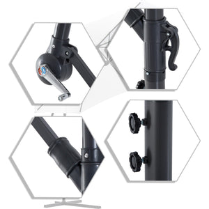 Ombrellone da Giardino Decentrato in Acciaio Ø3m  Bianco