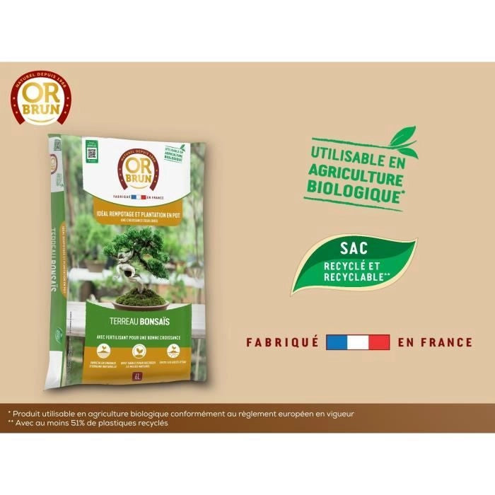 Terriccio per bonsai - BROWN GOLD - OBRTBON6U - 6L - Migliore radicazione