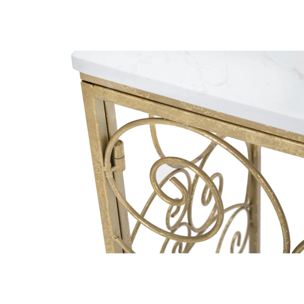 Tavolo Consolle VKH617, Oro, Marmo, 140x36x82 cm