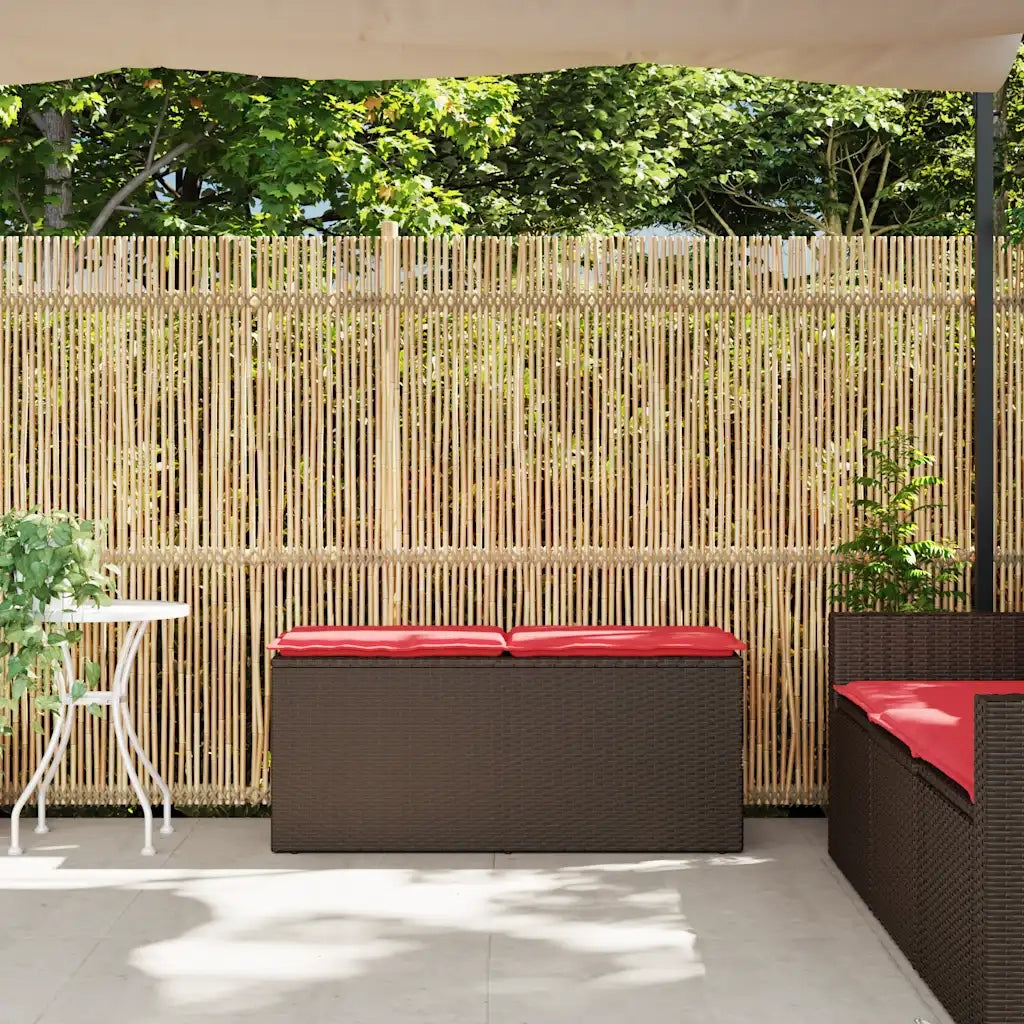 Panca da Giardino con Cuscino Marrone 110x40x44cm in Polyrattan 4104151