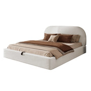 Letti contenitori 180x200 cm; contenitore idraulico; Bouclé beige (Senza materasso)