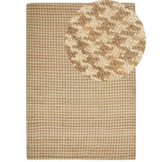 Tappeto da corridoio in iuta beige intrecciato a mano con motivo seghettato 160 x 230 cm stile boho rustico