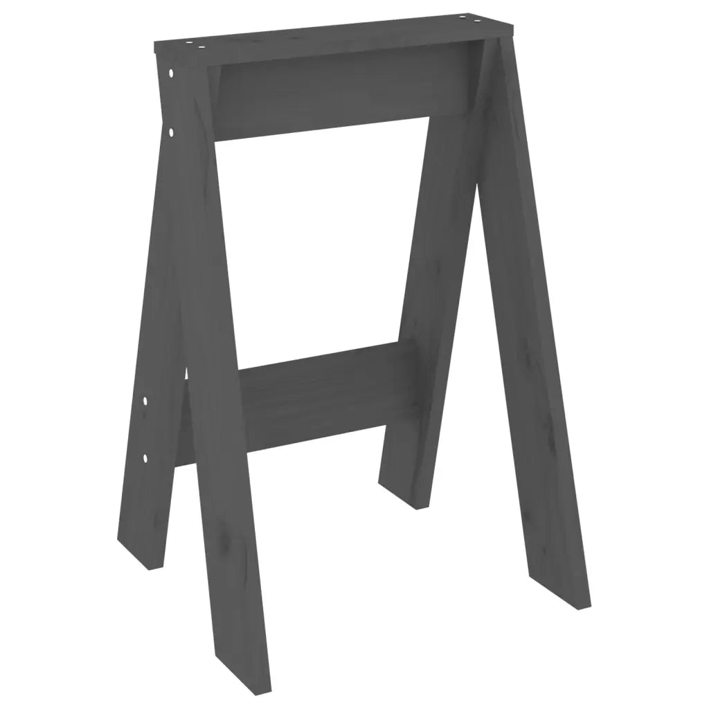 Sgabelli 2 pz grigio 40x40x60 cm in Legno Massello di Pino cod mxl 53691