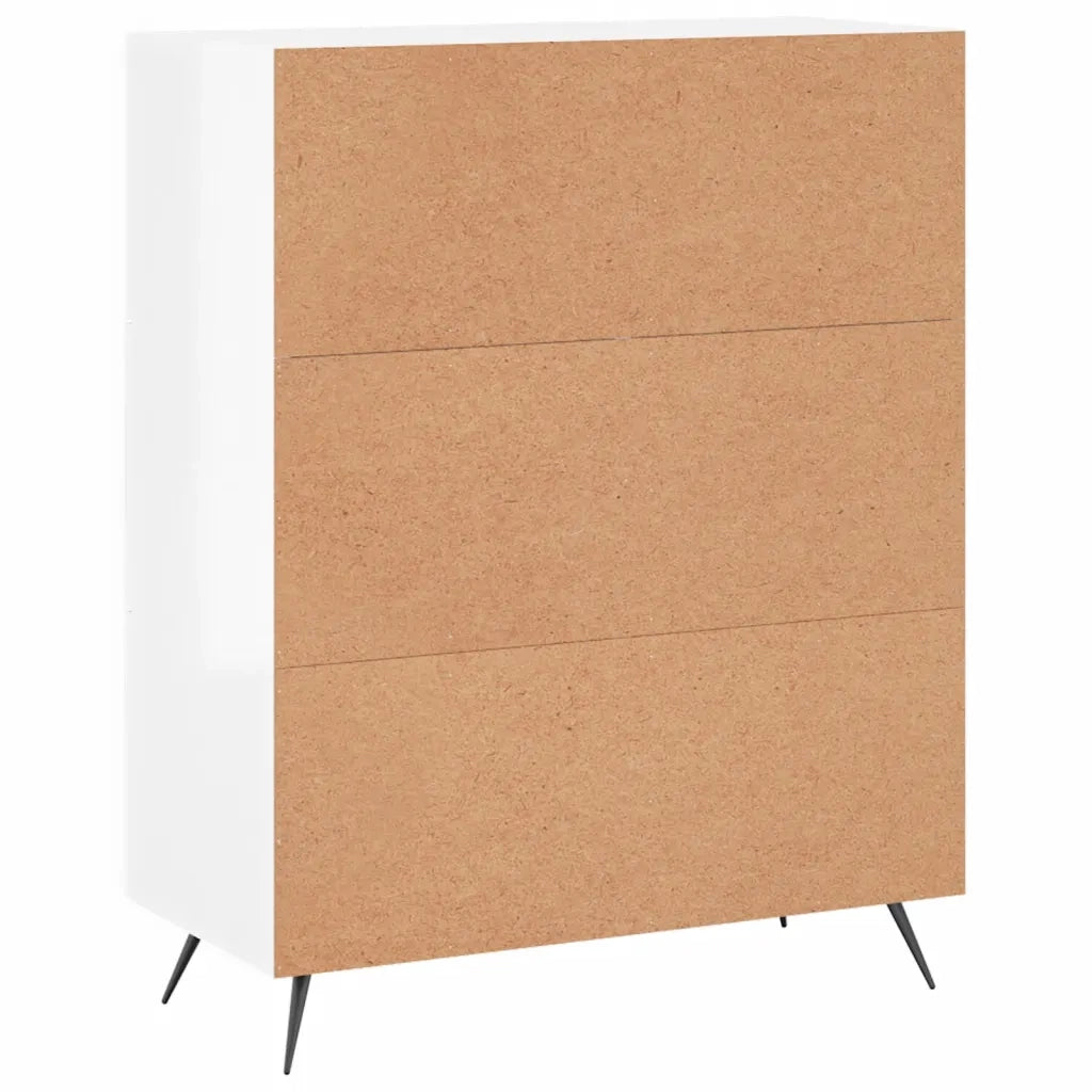 Credenza-Buffet-Armadio da cucina 69,5x34x90 cm in Legno Multistrato Bianco Lucido 708766