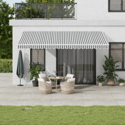 Tenda Sole Retrattile Automatica 500x350 cm Antracite e Bianco 3215802