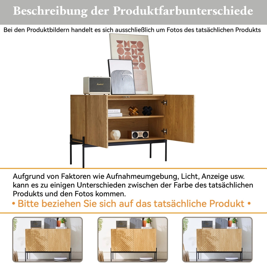 Credenza moderna con 2 ante e gambe in metallo